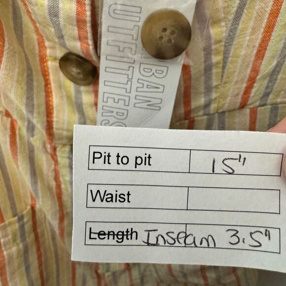 Urban Outfitters Linen Blend Button Down Stripe Billie Romper - Picture 11 of 11